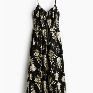 H&M Black and Cream Floral Maxi Dress